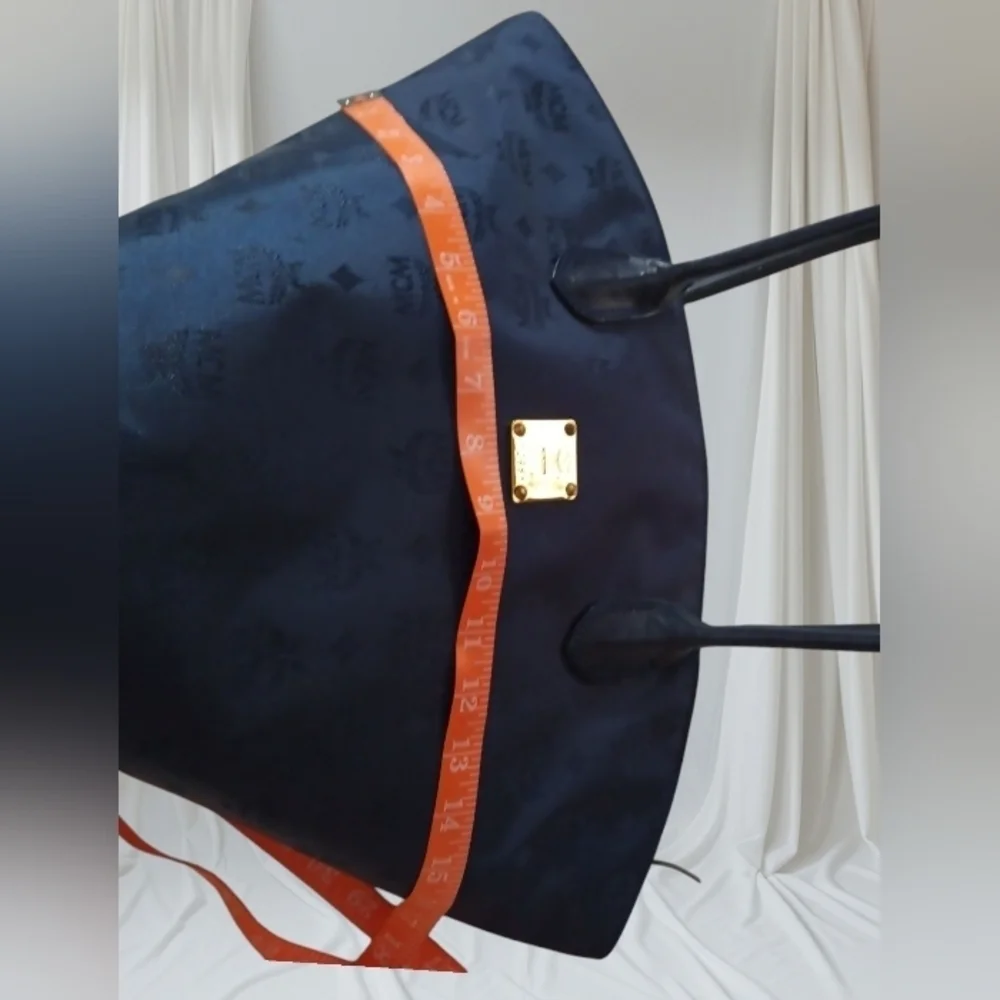 MCM Canvis Viesto Navy Blue Tote Bag with Certificate